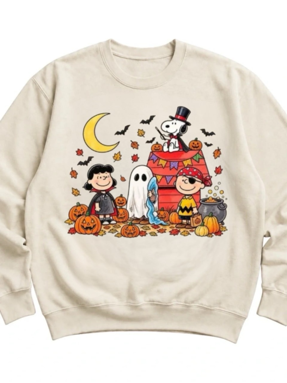 Cream Halloween Sweatshirt - Snoopy & Peanuts Characters